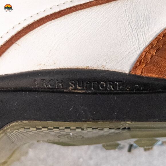 Ecco Golf Shoes White Brown Croc Leather Wing Tip Arch Support Women's Size 38 - Picture 13 of 15